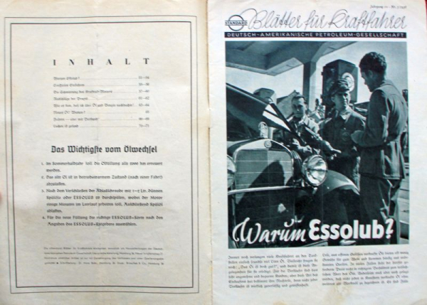 "Standard Blätter" Esso Tankstellen-Magazin 1938 (11791)