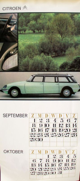 Citroen Modelprogram 1968 Yearcalendar (11719)