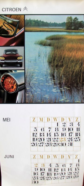 Citroen Modelprogram 1968 Yearcalendar (11719)