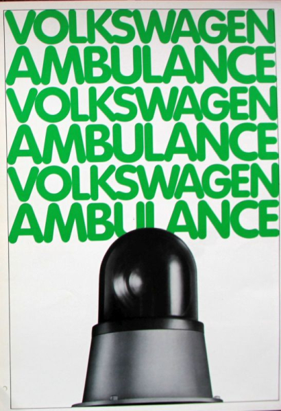 Volkswagen T2 Ambulance Modellprogramm 1972 Automobilprospekt (11775)