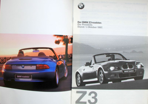 BMW Z 3 Roadster Modellprogramm 1997 Automobilprospekt (11797)