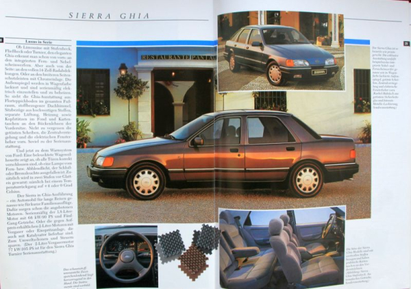Ford Sierra Modellprogramm 1986 Automobilprospekt (11785)