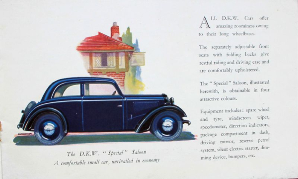 DKW Modellprogramm 1938 Automobilprospekt (11799)