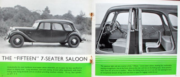 Citroen 11 CV Traction Avant Modellprogramm 1938 Automobilprospekt (4249)