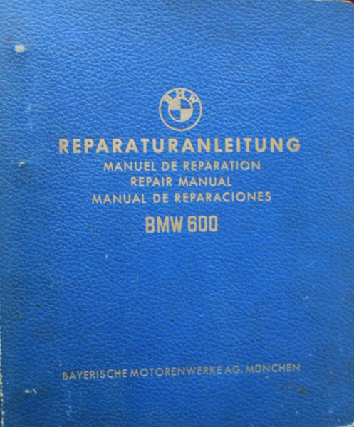 BMW 600 Sedan 1958 Repair Manual in original folder (11723)