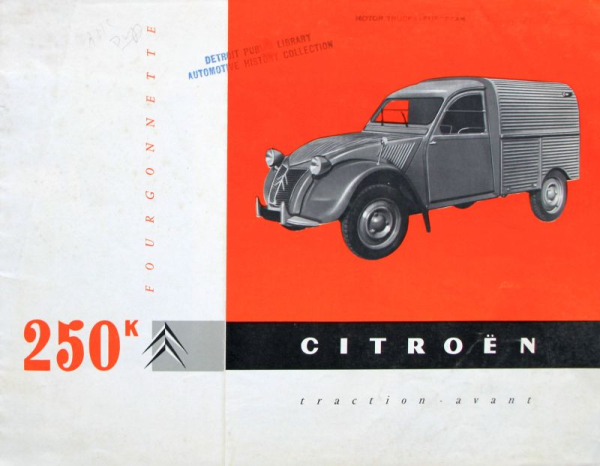 Citroen 2 CV 250 Kg Fourgonnette Modellprogramm 1958 Automobilprospekt (11745)