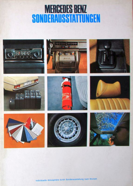Mercedes-Benz Sonderausstattungen Modellprogramm 1972 Automobilprospekt (11812)