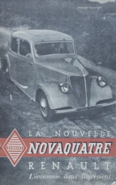 Renault Novaquatre Modellprogramm 1938 "La Nouvelle" Automobilprospekt (5946)