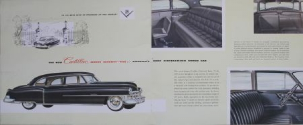 Cadillac Modellprogramm 1950 Automobilprospekt mit Originalumschlag (5949)