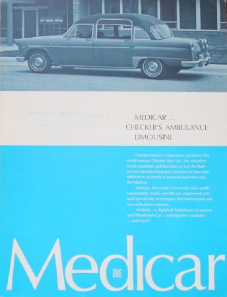 Checker Medicar Ambulance Limousine Modellprogramm 1969 Automobilprospekt (5959)