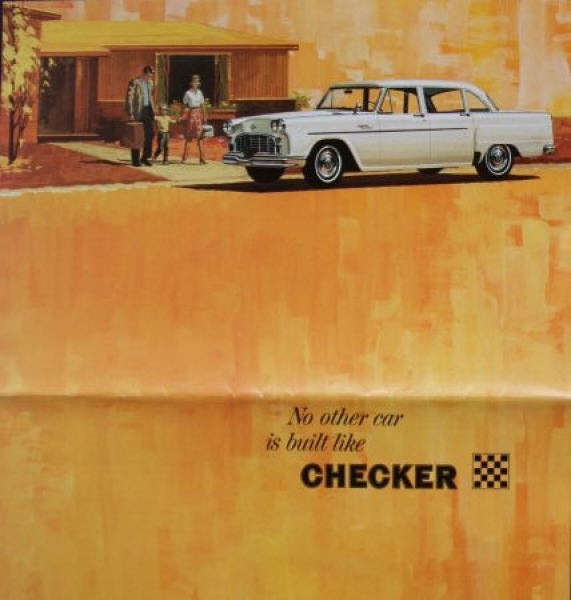 Checker Modelprogram 1964 "No other car is built like Checker"  Carbrochure (5956)