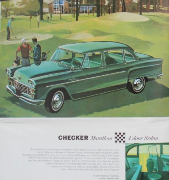 Checker Modelprogram 1964 "No other car is built like Checker"  Carbrochure (5956)