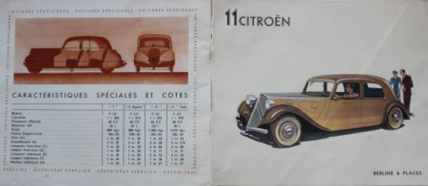 Citroen 7 CV - 11 CV Traction Avant Modellprogramm 1934 Automobilprospekt (5963)