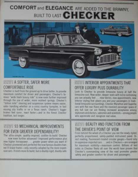Checker Marathon Modelprogram 1965 three brochures lot (5951)