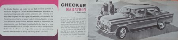 Checker Marathon Modellprogramm 1963 "Comfort and Elegance" fünf Prospekte (5950)