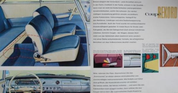 Opel Rekord Coupe Modellprogramm 1961 "Ein liebenswerter Wagen!" Automobilprospekt (5929)