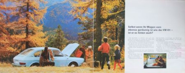 Volkswagen 411 Modelprogram 1969 "Stellen Sie Ihren Wagen mal daneben" Carbrochure (5920)
