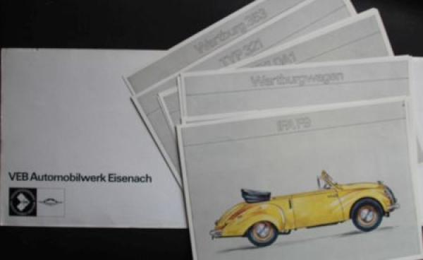 IFA VEB Automobilwerke "Acht Jahrzehnte Automobilbau aus Eisenach" 1959 Carbrochure-Map (5933)