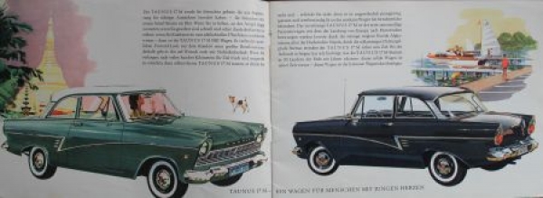 Ford Taunus 17 M Modelprogram 1958 Gotschke-Drawings Carbrochure (0916)
