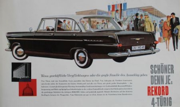 Opel Rekord Modellprogramm 1960 "Ein Neuer von Opel" Automobilprospekt (5927)