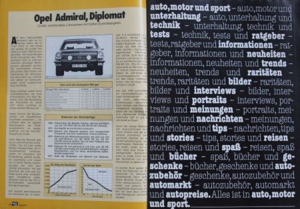 "Auto Motor Sport Spezial Gebrauchtwagen" Automobile-Yearbook 1978 (5868)