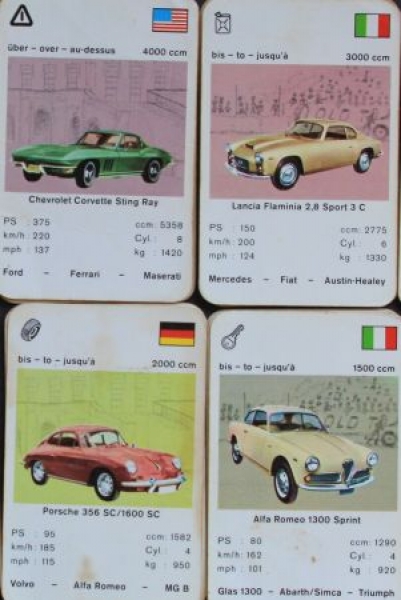 Altenburg Spielkarten "Auto-Quartett" 1966 Kartenspiel (6464)