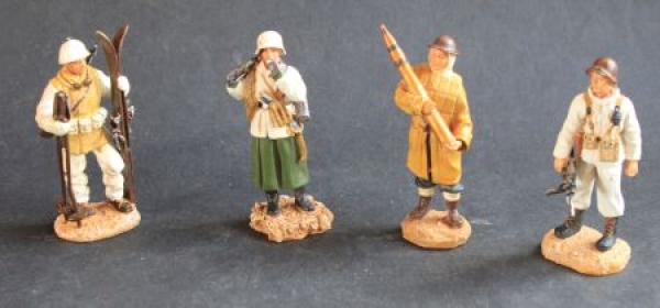 Militaria Soldatenfiguren 4 Gipsmodelle 1940 handcoloriert (6511)