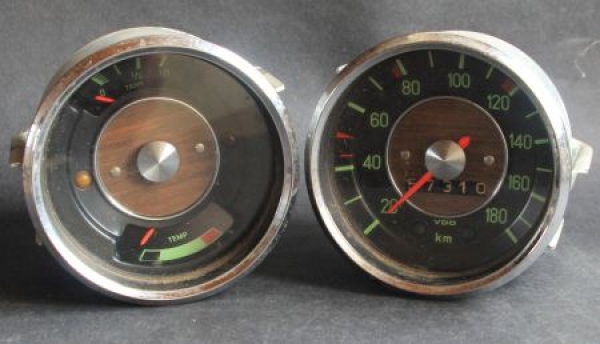 Audi 80 Roundinstruments 1969 VDO Speedometer and Fuel-Temperaturegauge (6512)
