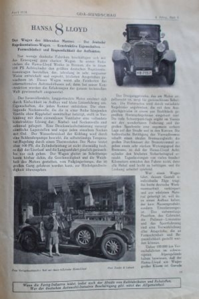 "GDA Rundschau" 1928 Werkszeitschrift der NAG, Hansa-Lloyd, Brennabor Werke (5630)