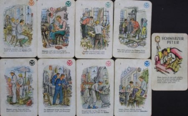 Unger Spielkarten "Fleißige Leute - Schwarzer Peter" 1938 Cardgame (5604)
