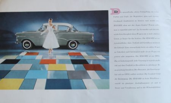 Opel Olympia Rekord Modelprogram 1958 "Gleich sicher in jeder Hand"  Carbrochure (5712)