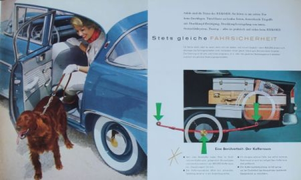 Opel Rekord Modelprogram 1957 "Gleich leicht, gleich sicher" Carbrochure (5711)