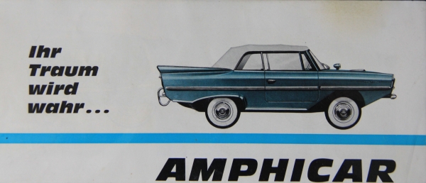 Amphicar Modellprogramm 1963 "Ein Traum wird wahr..." Automobilprospekt (1596)