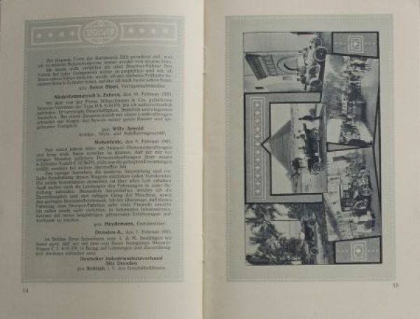 Stoewer Personenkraftwagen Modellprogramm 1921 (S0005)