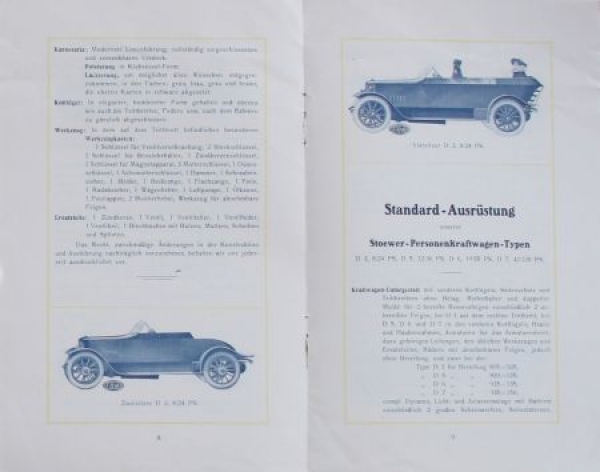 Stoewer Personenkraftwagen Modellprogramm 1920 (S0006)