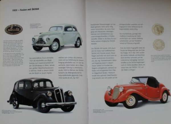 Skoda Modellprogramm "Automobilova Histora" 1995 Carbrochure (3396)