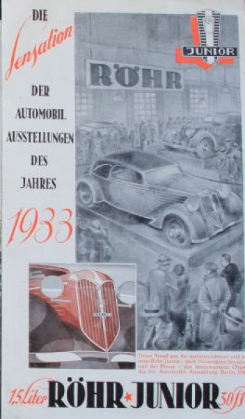 Röhr Junior 30 PS "Die Sensation der Automobilausstellungen" 1933 (S0025)