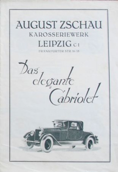 Zschau Carosseries "Das elegante Cabriolet" Modelprogram 1925 (S0046)