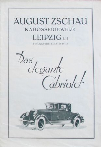 Zschau Karosseriewerk "Das elegante Cabriolet" Modellprogramm 1925 (S0046)