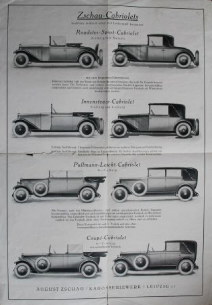 Zschau Karosseriewerk "Das elegante Cabriolet" Modellprogramm 1925 (S0046)