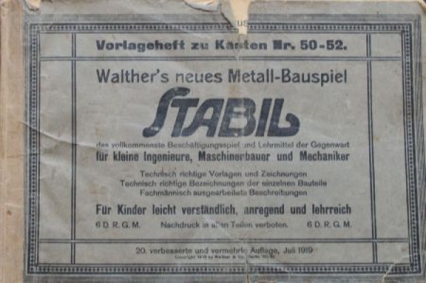 Walthers Metalgame "Stabil" 1919 Toy-Catalogue (3392)