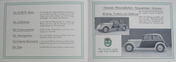NAG Voran 6/30 PS 1,48 Litre Modelprogram 1933 (S0060)