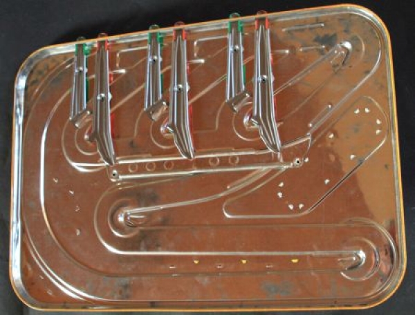 Technofix "Grand Prix" 1962 Blech-Autorennbahn mit Fahrzeugen Friktionsantrieb (2321)