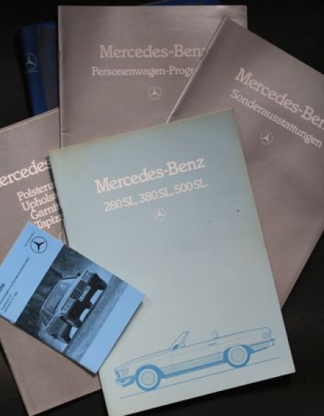Mercedes-Benz 280 SL - 500 SL Modelprogram 1982 Portfolio with 6 brochures in original map (0077)