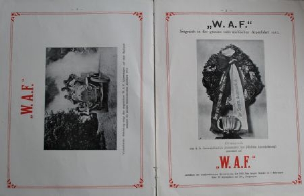 WAF Automobiles Wiener Automobilfabrik Modelprogram 1910 (S0084)