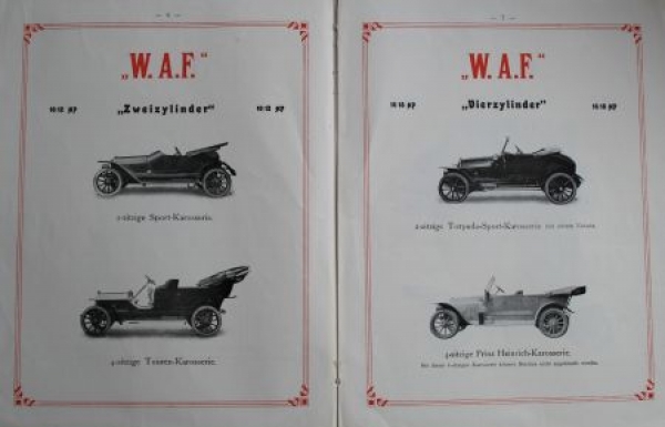 WAF Automobiles Wiener Automobilfabrik Modelprogram 1910 (S0084)