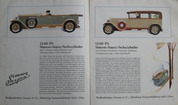 Simson Supra 12/60 PS Modelprogram 1928 (S0086)
