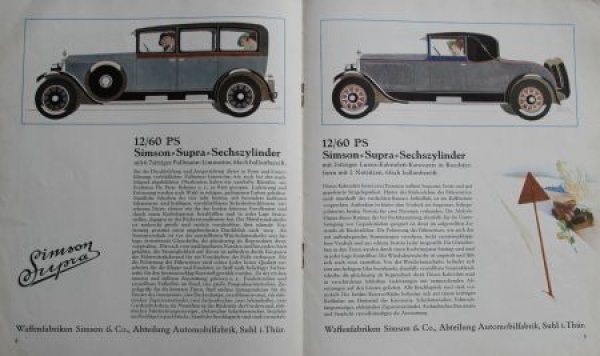 Simson Supra 12/60 PS Modelprogram 1928 (S0086)
