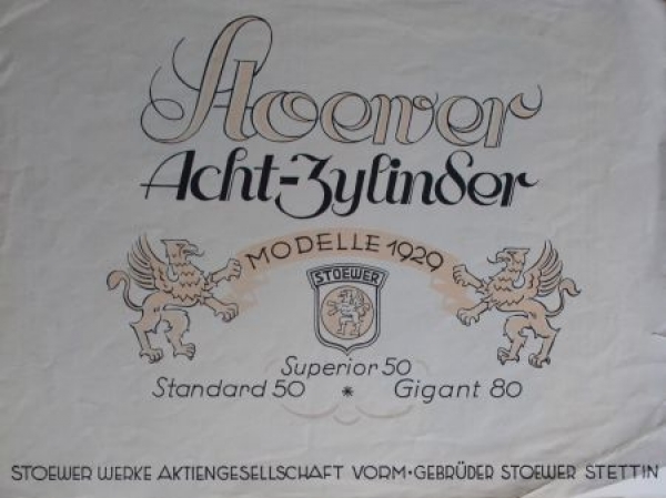 Stoewer Acht-Zylinder Superior Standard Gigant Modellprogramm 1929 (S0087)