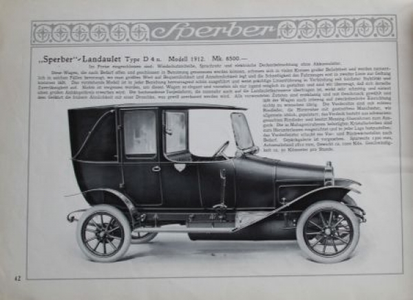 Norddeutsche Automobilwerke Sperber Motorwagen 1912 (S0089)